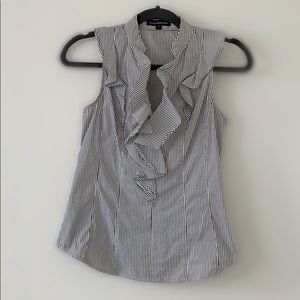 EXPRESS | Stripped Ruffle Blouse